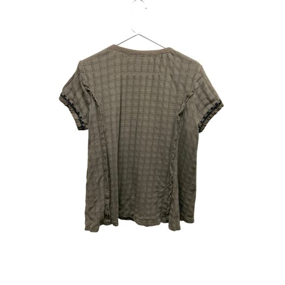 Anthropologie Akemi Kin Dandelion Embroidered Tee Floral Green Top XL - Picture 6 of 8